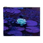 Lotus Flower Magical Colors Purple Blue Turquoise Cosmetic Bag (XL)