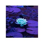 Lotus Flower Magical Colors Purple Blue Turquoise Small Satin Scarf (Square)