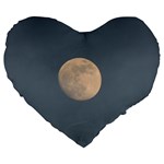 The Moon and blue sky Large 19  Premium Flano Heart Shape Cushions