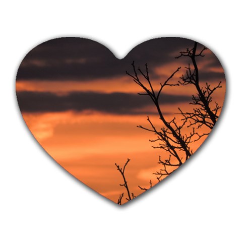 Tree branches and sunset Heart Mousepads from ZippyPress Front
