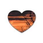 Tree branches and sunset Rubber Coaster (Heart) 