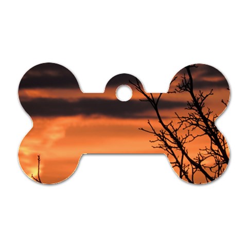 Tree branches and sunset Dog Tag Bone (Two Sides) from ZippyPress Front
