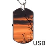 Tree branches and sunset Dog Tag USB Flash (One Side)