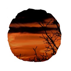 Tree branches and sunset Standard 15  Premium Flano Round Cushions from ZippyPress Back