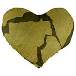 Stylish Gold Stone Large 19  Premium Flano Heart Shape Cushions