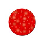 Red Xmas desing Rubber Round Coaster (4 pack) 