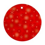 Red Xmas desing Round Ornament (Two Sides) 