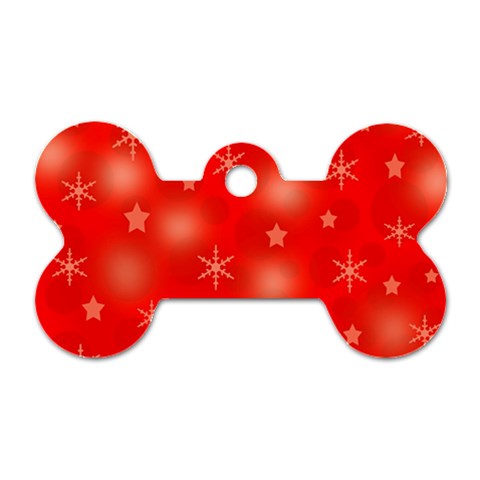 Red Xmas desing Dog Tag Bone (Two Sides) from ZippyPress Front