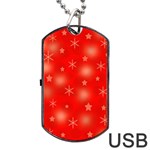 Red Xmas desing Dog Tag USB Flash (One Side)