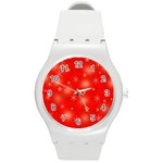 Red Xmas desing Round Plastic Sport Watch (M)