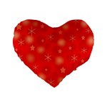 Red Xmas desing Standard 16  Premium Flano Heart Shape Cushions