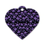 Palm Trees Motif Pattern Dog Tag Heart (One Side)