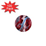 Blue and red smoke 1  Mini Buttons (100 pack) 