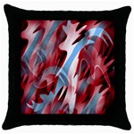 Blue and red smoke Throw Pillow Case (Black)