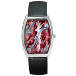 Blue and red smoke Barrel Style Metal Watch