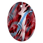 Blue and red smoke Oval Ornament (Two Sides)