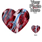 Blue and red smoke Multi-purpose Cards (Heart) 