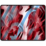 Blue and red smoke Double Sided Fleece Blanket (Medium) 