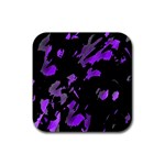 Painter was here - purple Rubber Coaster (Square) 