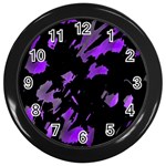 Painter was here - purple Wall Clocks (Black)
