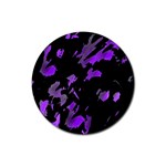 Painter was here - purple Rubber Coaster (Round) 