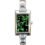 Painter was here - green Rectangle Italian Charm Watch