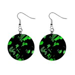 Painter was here - green Mini Button Earrings
