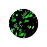 Painter was here - green Rubber Round Coaster (4 pack) 