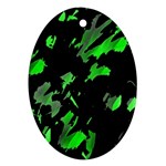 Painter was here - green Oval Ornament (Two Sides)