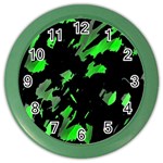 Painter was here - green Color Wall Clocks
