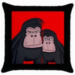 Gorillas Throw Pillow Case (Black)