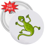 Green lizard 3  Buttons (100 pack) 
