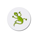 Green lizard Rubber Round Coaster (4 pack) 