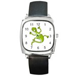 Green lizard Square Metal Watch