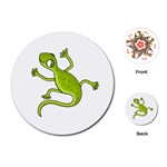 Green lizard Playing Cards (Round) 