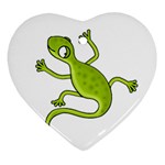 Green lizard Heart Ornament (2 Sides)