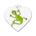 Green lizard Dog Tag Heart (One Side)