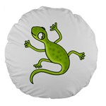 Green lizard Large 18  Premium Round Cushions