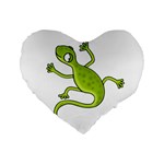 Green lizard Standard 16  Premium Flano Heart Shape Cushions