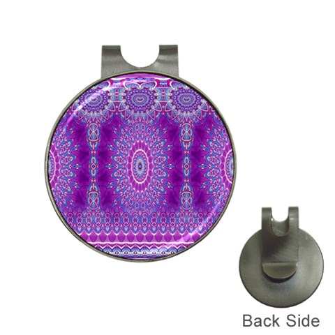 India Ornaments Mandala Pillar Blue Violet Hat Clips with Golf Markers from ZippyPress Front