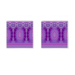 India Ornaments Mandala Pillar Blue Violet Cufflinks (Square)