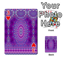 India Ornaments Mandala Pillar Blue Violet Playing Cards 54 Designs  from ZippyPress Front - Heart3