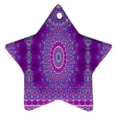 India Ornaments Mandala Pillar Blue Violet Star Ornament (Two Sides)  from ZippyPress Front