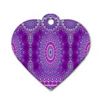 India Ornaments Mandala Pillar Blue Violet Dog Tag Heart (Two Sides)