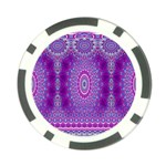 India Ornaments Mandala Pillar Blue Violet Poker Chip Card Guards (10 pack) 
