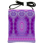 India Ornaments Mandala Pillar Blue Violet Shoulder Sling Bags