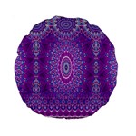 India Ornaments Mandala Pillar Blue Violet Standard 15  Premium Round Cushions