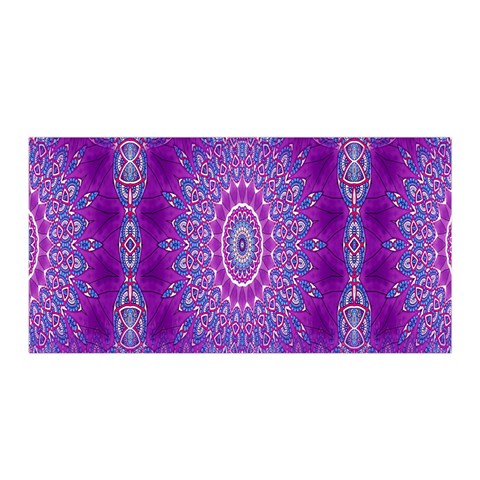 India Ornaments Mandala Pillar Blue Violet Satin Wrap from ZippyPress Front