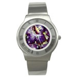 Purple Abstract Geometric Dream Stainless Steel Watch