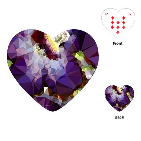 Purple Abstract Geometric Dream Playing Cards (Heart)  from ZippyPress Front